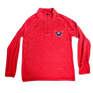 NHL Washington Capitals long sleeve shirt Mens SZ Medium half Zip red team logo
